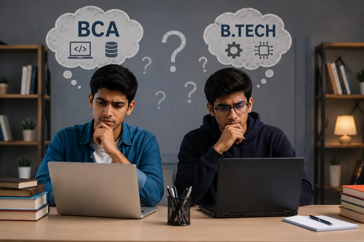 Students working on modern laptops in a high-tech computer laboratory